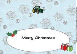 Green Christmas Tractor Without Name Large Dl Insert