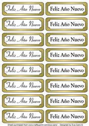 Feliz Año Nuevo Tags (gold)