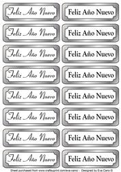 Feliz Año Nuevo Tags (silver)