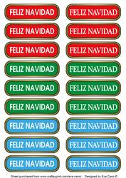 Feliz Navidad Tags (gold Edge)