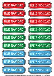 Feliz Navidad Tags (silver Edge)