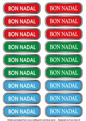 Bon Nadal Tags (silver Edge)