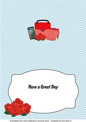 Red Handbag, Boots, Roses & Smartphone Insert