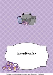 Plaid Handbag, Boots, Purple Flowers & Smartphone Insert