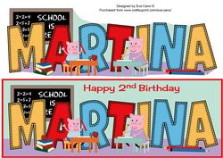 Pinkie Pigs at School Martina 2nd Large Dl
