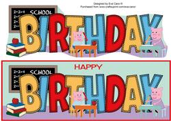 Pinkie Pigs at School Birthday Large Dl