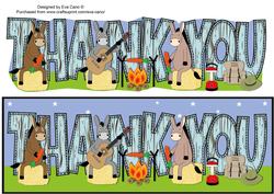 Camping Donkeys Thank You Large Dl