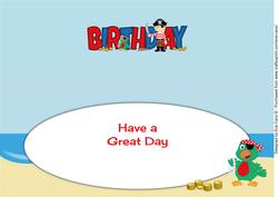 Pirate Boy Birthday Large Dl Insert