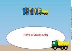 Toy Truck Birthday Large Dl Insert