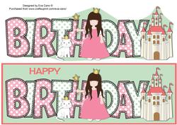 Little Princess & Cat Birthday Large Dl
