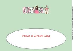 Little Princess & Cat Birthday Large Dl Insert
