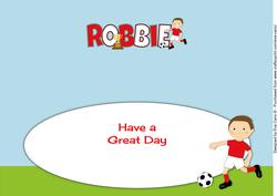 Footballer in Red & White Robbie Large Dl Insert