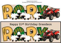 Sheep & Quad Bike Rory 21st Grandson Large Dl