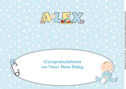 New Baby Boy Alex with Cute Baby & Bottle Large Dl Insert