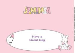 Cute Bunny with Baby Bottle Jemima Large Dl Insert