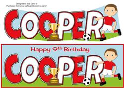 Footballer in Red & White Cooper 9th Large Dl