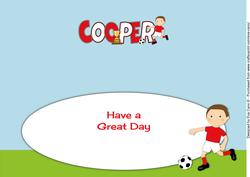 Footballer in Red & White Cooper Large Dl Insert