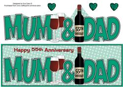 Red Wine Mum & Dad 55th Anniversary Large Dl