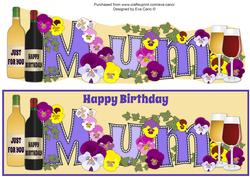 Bright Flowers & Wine Mum Large Dl