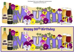 Bright Flowers & Wine Mum 30th Large Dl