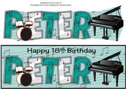 Piano & Drums Theme Peter 18th Large Dl