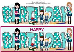 School Girls Birthday Large Dl