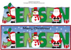 Santas & Snowman Jensen Large Dl