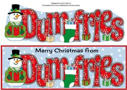 Merry Christmas from Dumfries Snowman Large Dl
