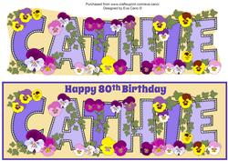 Bright Flowers Cathie 80th Large Dl
