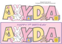 Cute Bunny with Baby Bottle Ayda 1st Large Dl