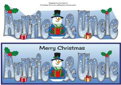 Snowman in Jacket Auntie & Uncle Large Dl