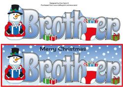 Snowman in Jacket Brother Large Dl