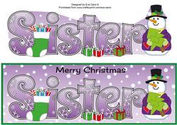 Snowman in Jacket with Tree Sister Large Dl