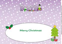 Snowman in Jacket with Tree Beth Large Dl Insert