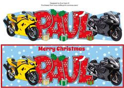 Christmas Motorbikes Paul Large Dl