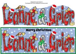 Christmas Names Leanne & Grier Large Dl