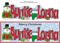Snowman in Jacket Auntie Lorna Large Dl