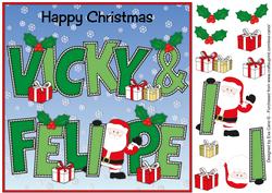 8x8 Christmas Names Vicky & Felipe