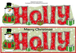 Snowman in Jacket Holly Large Dl