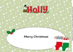 Snowman in Jacket Holly Large Dl Insert