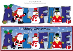 Santa & Snowmen ALFIE large dl