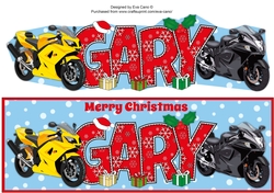 Christmas Motorbikes GARY large dl