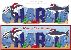 Christmas Sharks CHARLIE large dl