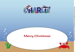 Christmas Sharks CHARLIE large dl insert