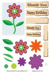 Purple and Orange Decoupage Flower