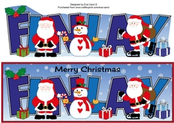Santas & Snowman FINLAY large dl