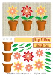 Decoupage Flower Pots (yellow and Red)