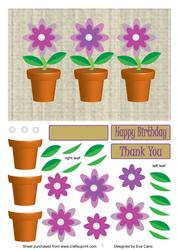 Decoupage Flower Pots (purple - Lilac)