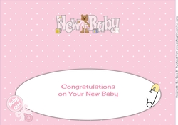 Teddy with Baby Rattle NEW BABY large dl insert