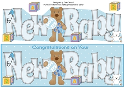 Teddy with Baby Rattle NEW BABY large dl 2